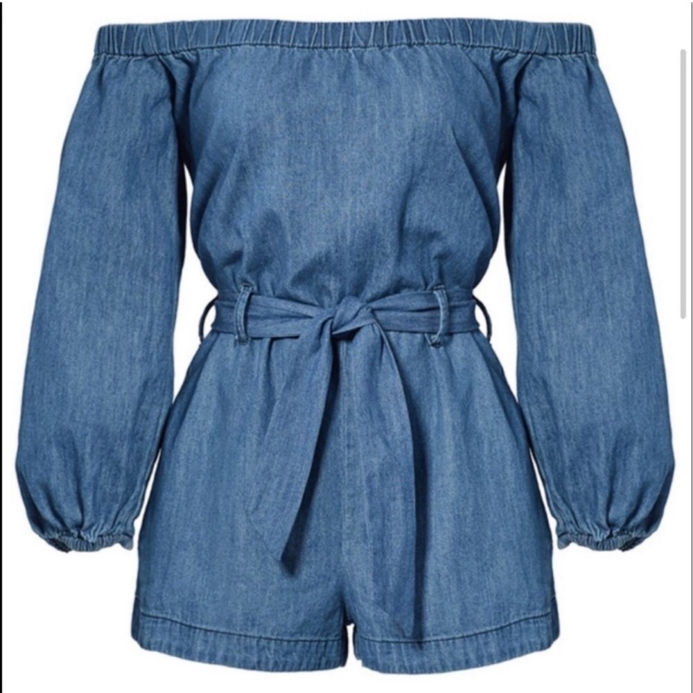 FREE PEOPLE DENIM ROMPER SIZE XS